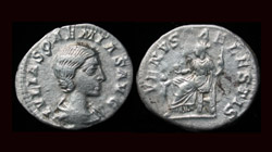 Julia Soaemias, Denarius, Venus enthroned reverse